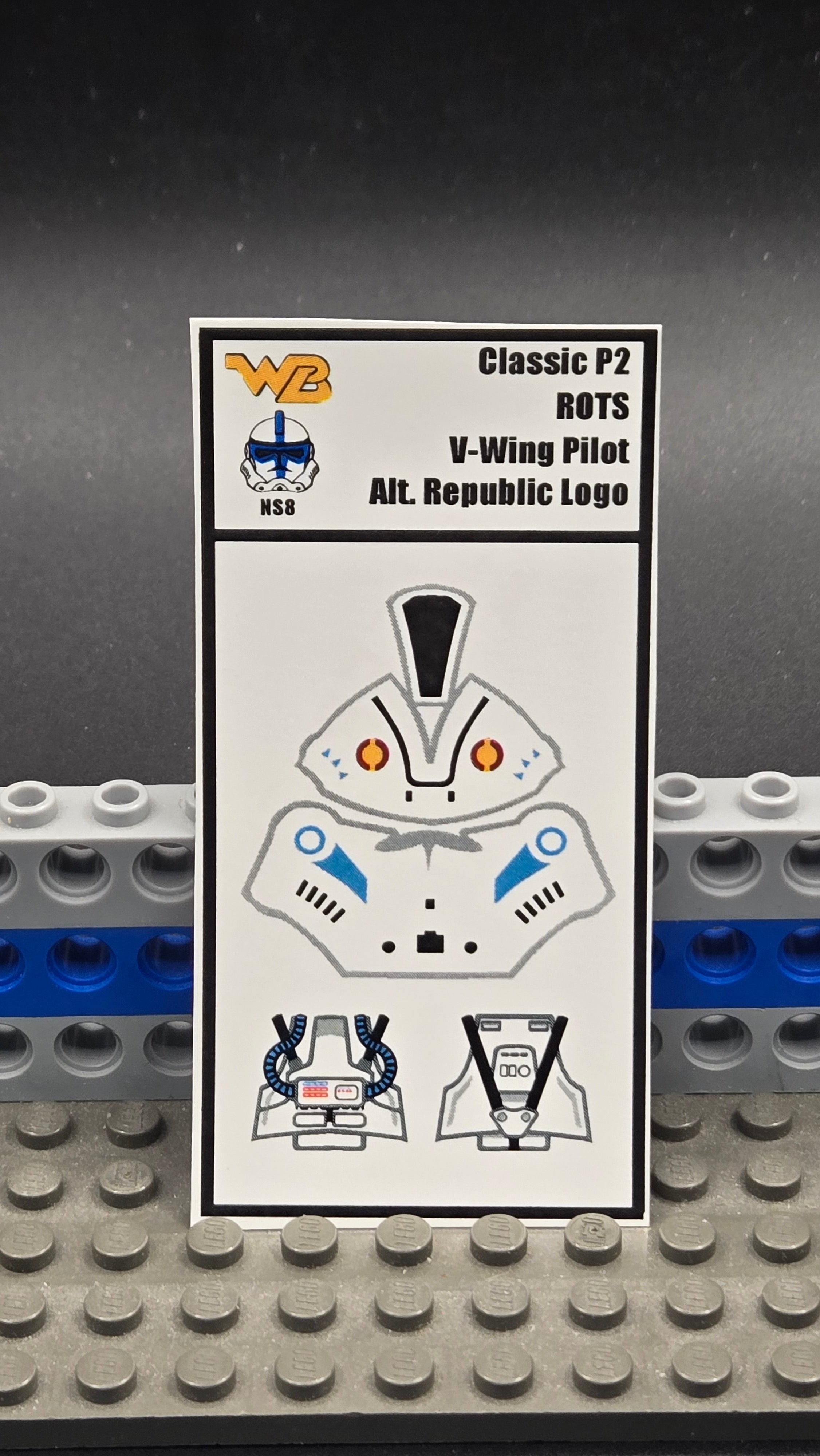 Classic Phase 2 ROTS V-Wing Pilot (Alt republic Logo)